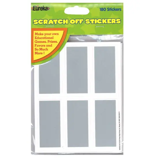 Rectangles Scratch Off Stickers, 180 Per Pack, 6 Packs {2}