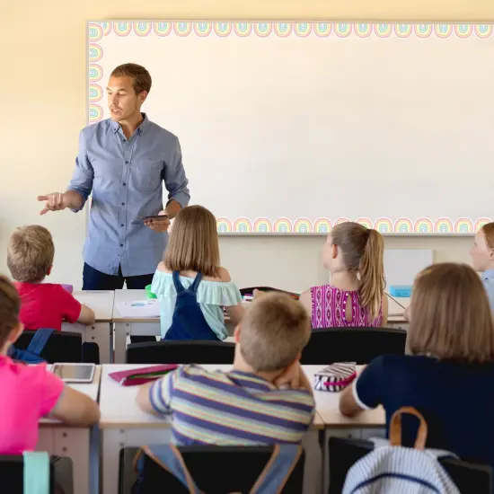 Pastel Pop Rainbows Die-Cut Rolled Border Trim, 50 Feet, 3 Rolls {5}