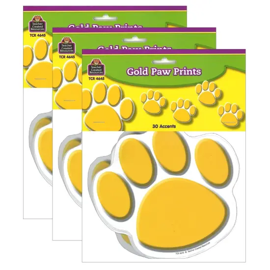 Gold Paw Prints Accents, 30 Per Packs, 3 Packs {1}
