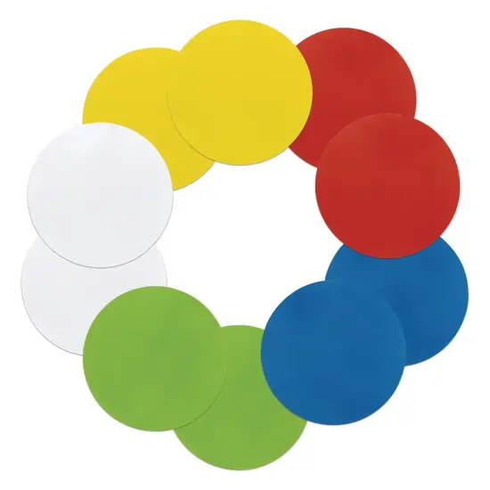 Self-Stick Dry Erase Circles, 5 Assorted Colors, 10" Dia., 10 Count {1}