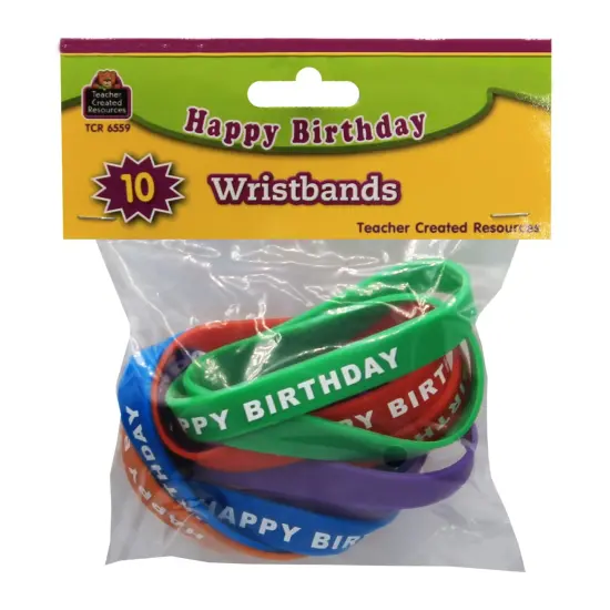 Happy Birthday Wristband Classroom Super Pack, 30 Per Pack, 2 Packs {5}