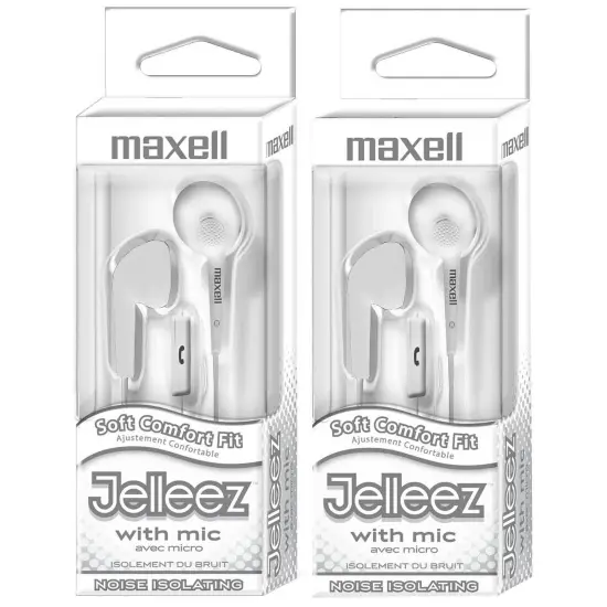 Jelleez&trade; Soft Earbuds with Mic, White, Pack of 2 {1}