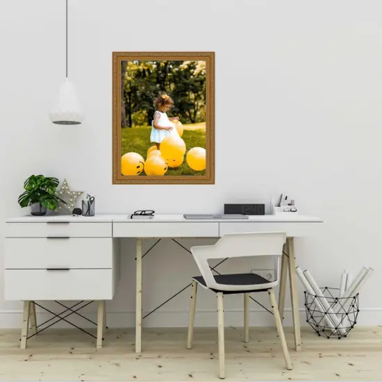 Traditional Antique Gold Picture Frame with Beads {6}