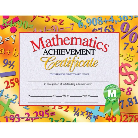 Mathematics Achievement Certificate, 30 Per Pack, 3 Packs {2}