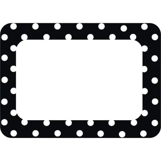 Black Polka Dots 2 Name Tags/Labels, 36 Per Pack, 6 Packs {2}
