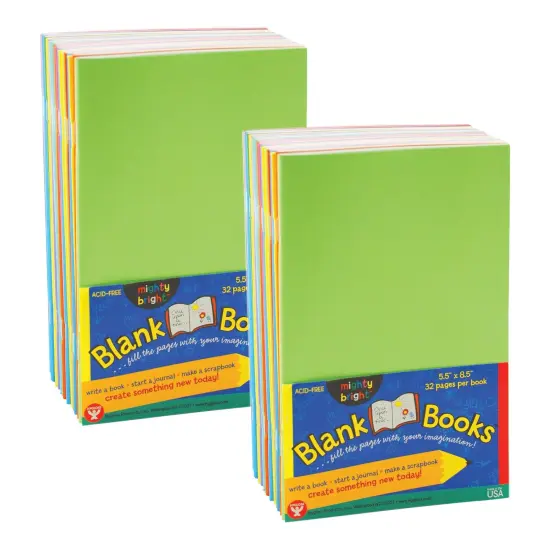 Blank Paperback Books, 5.5" x 8.5", Assorted Colors, 10 Per Pack, 2 Packs {1}