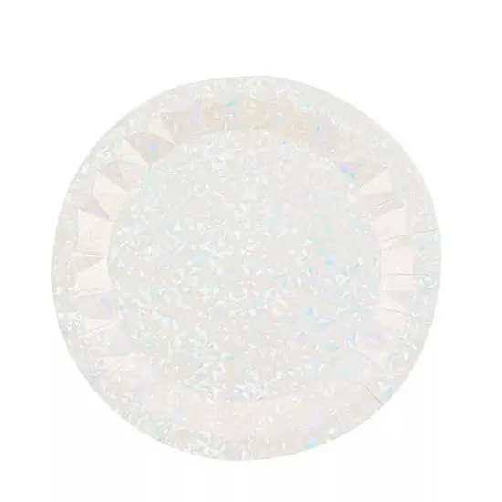 25 IRIDESCENT Metallic Round 12" Paper Salad Dinner Plates Geometric Design {1}