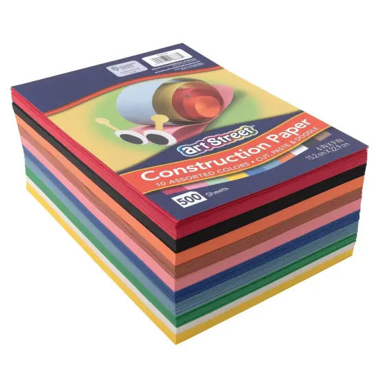 Lightweight Construction Paper, 10 Assorted Colors, 6" x 9", 500 Sheets {1}