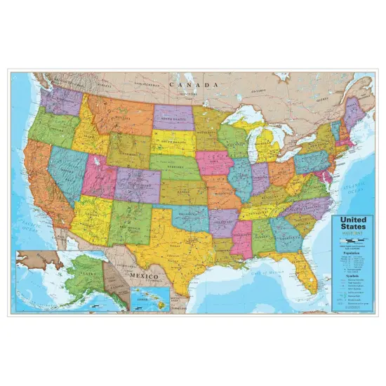 Blue Ocean USA 24" x 36" Laminated Wall Map {1}