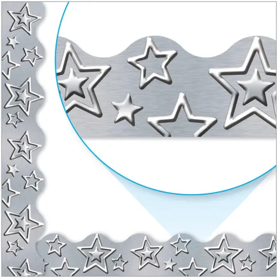 I &hearts; Metal Silver Stars Terrific Trimmers&reg;, 39' Per Pack, 6 Packs {4}