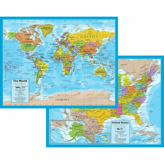 World/USA Laminated Notebook Maps, 12 Count {1}