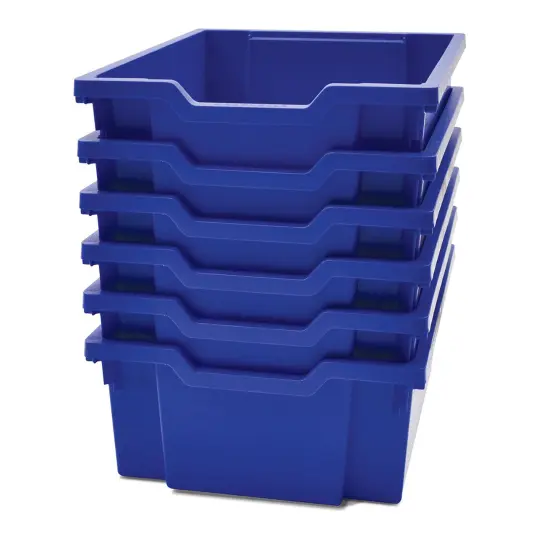 Deep F2 Tray, Royal Blue, 12.3" x 16.8" x 5.9", Heavy Duty School, Industrial & Utility Bins, Pack of 6 {1}