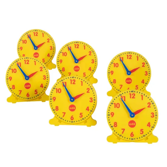 Geared 12-Hour Time Clock - Student Size - Set of 6 {3}