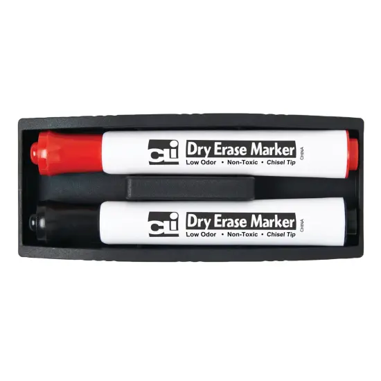 Magnetic Whiteboard Eraser with 2 Dry Erase Markers, Pack of 6 {2}