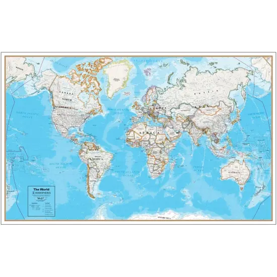Contemporary Laminated Wall Map, World {1}