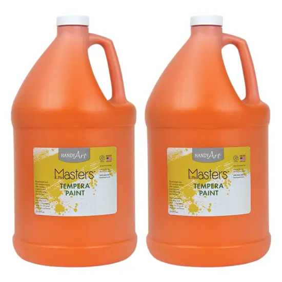 Little Masters&reg; Tempera Paint, Orange, Gallon, Pack of 2 {1}