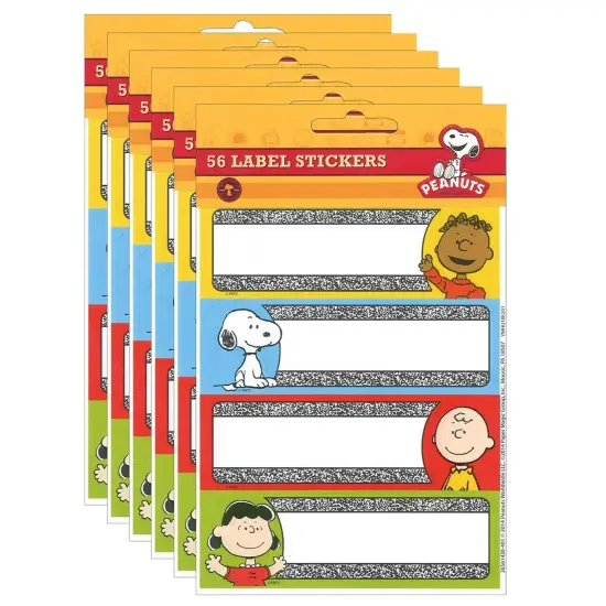 Peanuts&reg; Composition Label Stickers, 56 Per Pack, 6 Packs {1}