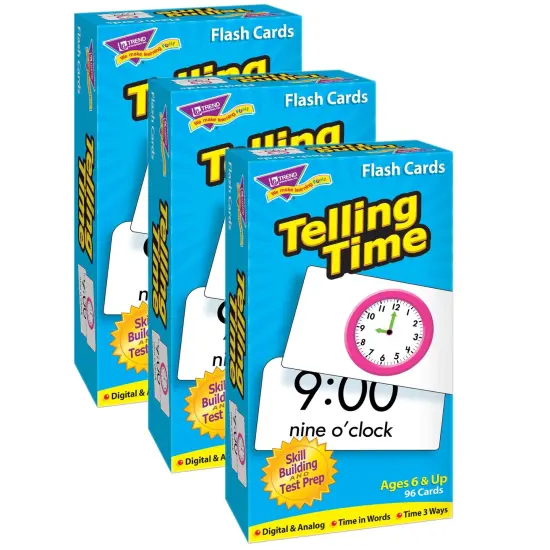 Telling Time Skill Drill Flash Cards, 3 Packs {1}