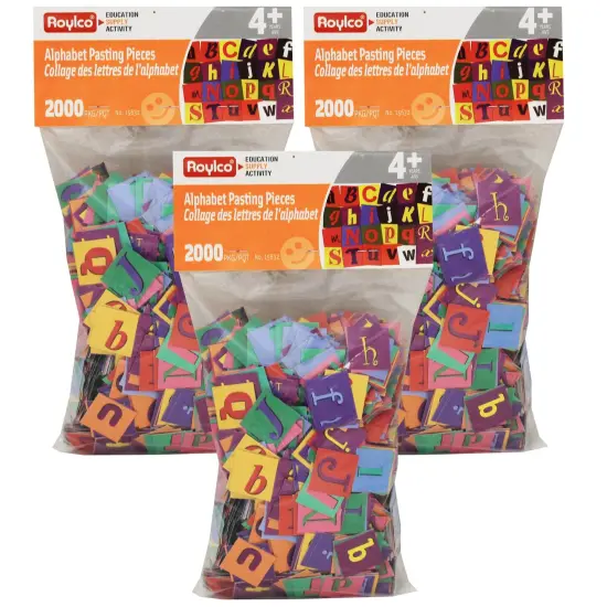 Alphabet Pasting Pieces, 2000 Per Pack, 3 Packs {1}