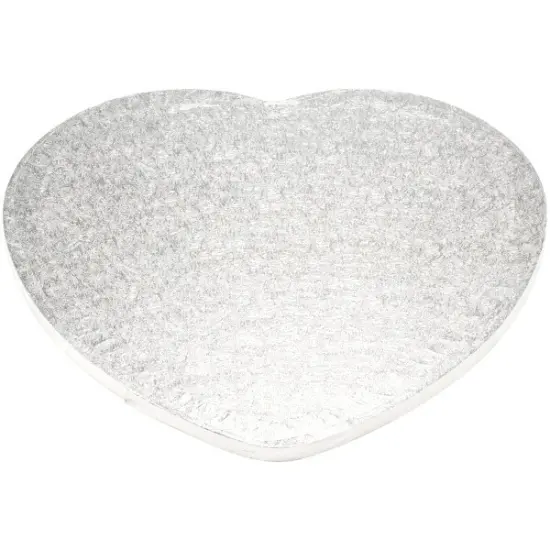 12" Heart Silver Foil Cake Board {2}