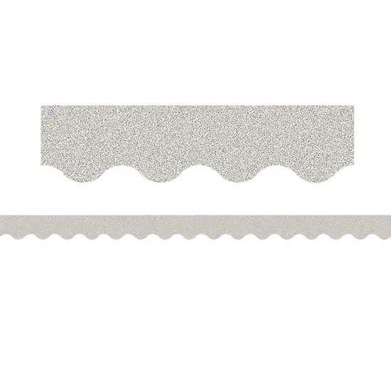 Silver Glitz Scalloped Border Trim, 35 Feet Per Pack, 3 Packs {3}