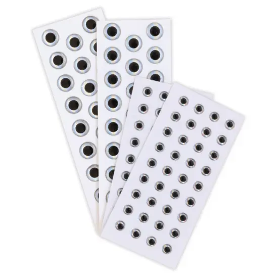 Fish Eyes, Holographic, Assorted Sizes, 124 Per Pack, 3 Packs {3}