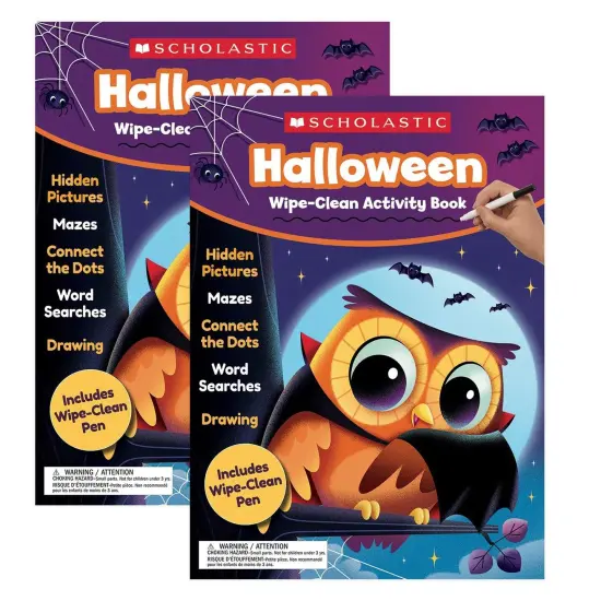 Halloween Wipe-Clean Activity Book, Pack of 2 {1}