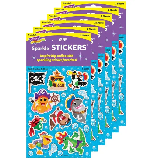 Fish Pirates & Crew Sparkle Stickers&reg;, 32 Per Pack, 6 Packs {1}