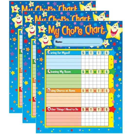 Stars Chore Charts, 25 Sheets Per Pad, Pack of 3 {1}