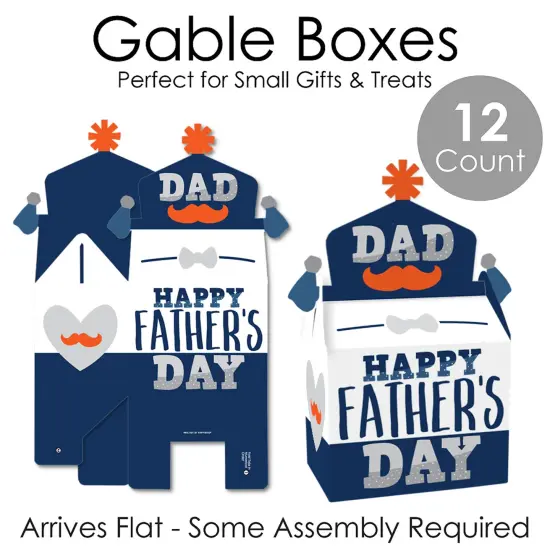 Big Dot of Happiness Happy Father's Day - Treat Box Party Favors - We Love Dad Party Goodie Gable Boxes - Set of 12 {7}