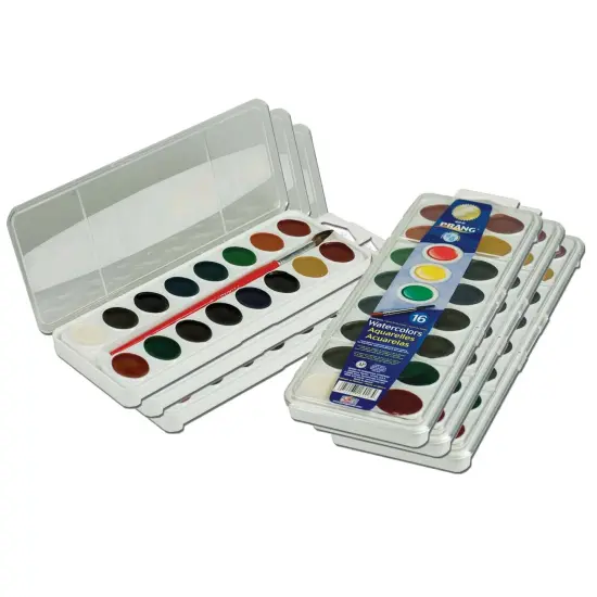 Semi-Moist Washable Watercolor Set, 16 Colors, 6 Sets {1}