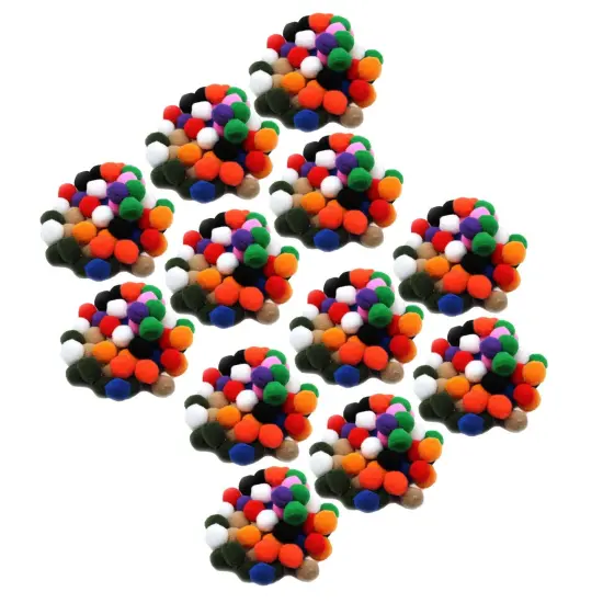 Pom-Poms 1", Assorted Colors, 50 Per Pack, 12 Packs {1}