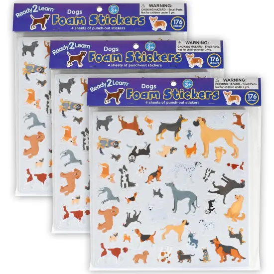 Foam Stickers - Dogs -176 Per Pack - 3 Packs {1}