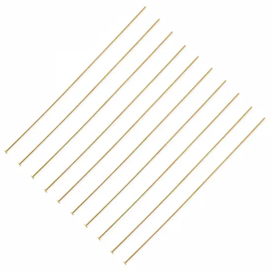 JewelrySupply Head Pin 3 inch 21 Gauge Gold Color (10-Pcs) {1}