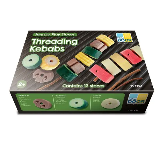 Sensory Play Stones, Threading Kebabs {3}