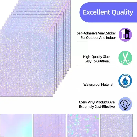 Kitcheniva Holographic Vinyl Laminate Film 36 Sheets {6}