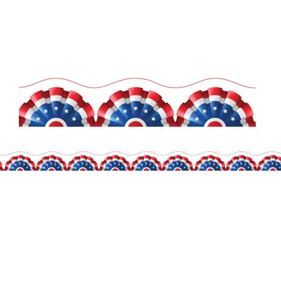 Borders/Trims, Magnetic, Scallop Cut - 1-1/2" x 24", Patriotic Theme, 24' per Pack, 2 Packs {2}