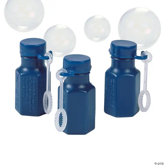 Bulk 48 Pc. Mini Hexagon Bubble Bottles Navy {1}