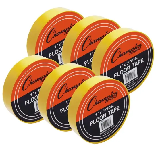 Floor Marking Tape, 1" x 36 yd, Yellow, 6 Rolls {1}