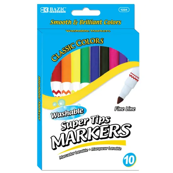 Washable Markers, Super Tip, 10 Per Pack, 12 Packs {2}