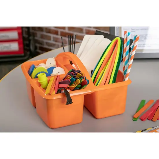 Orange Plastic Storage Caddy, Pack of 6 {6}