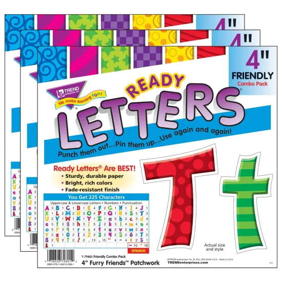 Patchwork FF 4" Friendly Combo Ready Letters&reg;, 3 Packs {1}