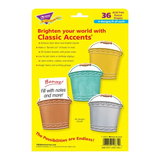 I &hearts; Metal Buckets Classic Accents&reg; Variety Pack, 36 Per Pack, 3 Packs {2}