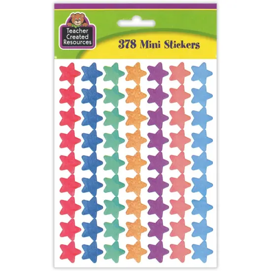 Watercolor Stars Mini Stickers, 378 Per Pack, 12 Packs {3}