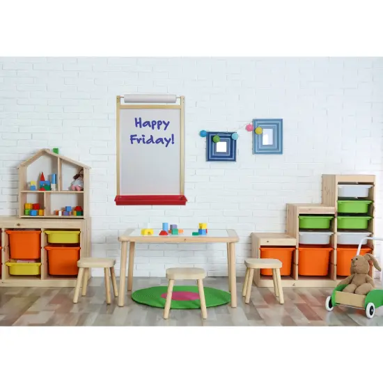 Magnetic Dry Erase Wall Easel with Paper Roll {3}