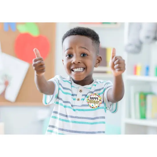 Confetti Happy Birthday Wear 'Em Badges, 32 Per Pack, 6 Packs {4}