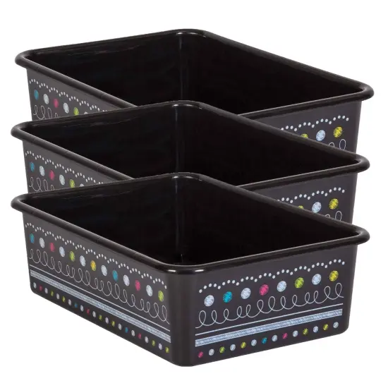 Chalkboard Brights Large Plastic Storage Bin, Pack of 3 {1}