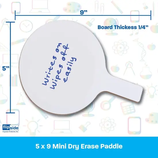 Mini Dry Erase Answer Paddles, 5" x 9", Class Pack of 12 {3}