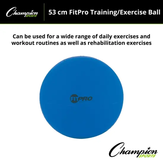 FitPro Training & Exercise Ball, 53cm, Blue {3}