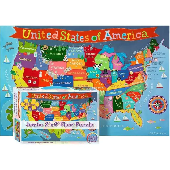 United States Floor Puzzle for Kids, 48 Pieces {3}